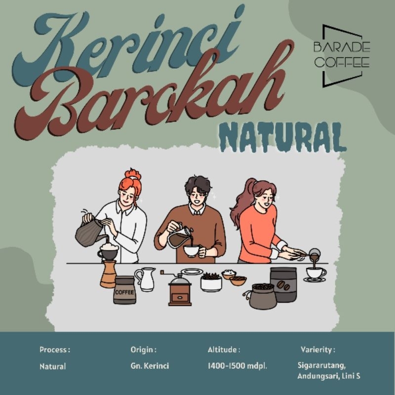 

Kopi Arabika Kerinci Natural 200gr Biji /bubuk