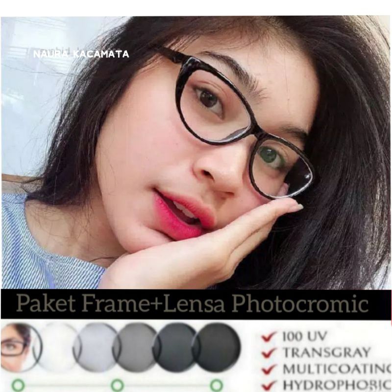 Kacamata Cat Eye|kacamata minus|kacamata kecil|Kacamata Photocromic kode 605