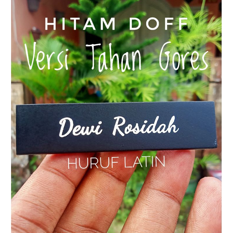 Name Tag Hitam Doff Untuk ASN / PNS - Peniti &amp; Magnet