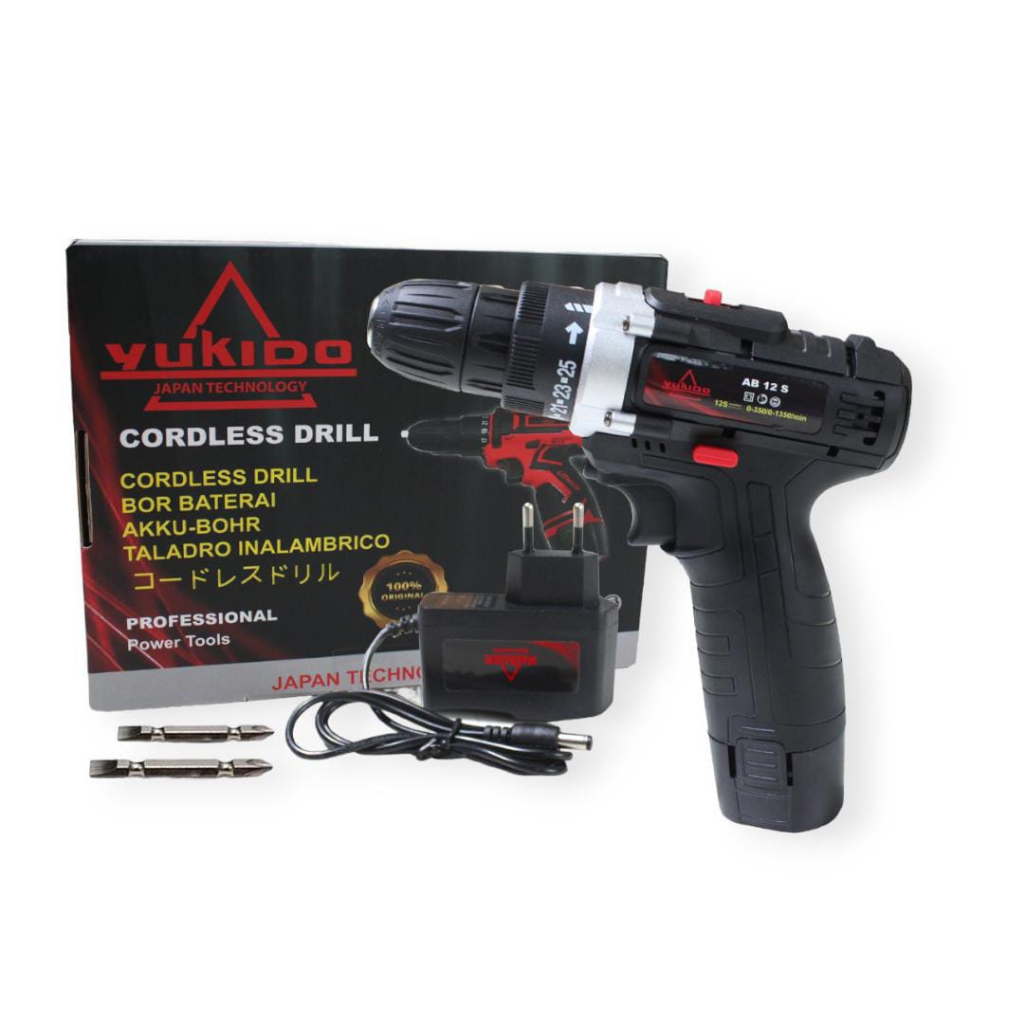 CUCI GUDANG !!! Bor Drill Bor Baterai Cordless YUKIDO seperti JLD Tool 10mm 12V Bor Set Bor drill SUNC TOOL BOR CAS 12V