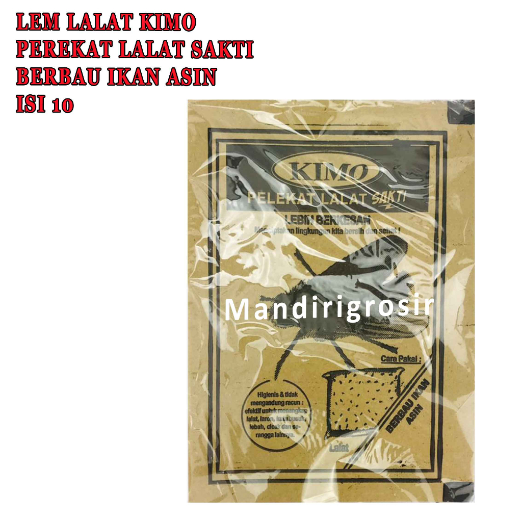 Perekat Lalat Sakti* Lem Lalat Kimo* Lem Berbau Ikan Asin*Isi 10Lembar