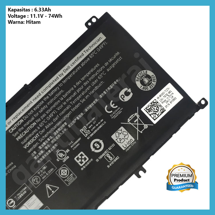 Original Baterai Dell Inspiron 15 7000 7566 7567 7557 7559 71JF4 357F9