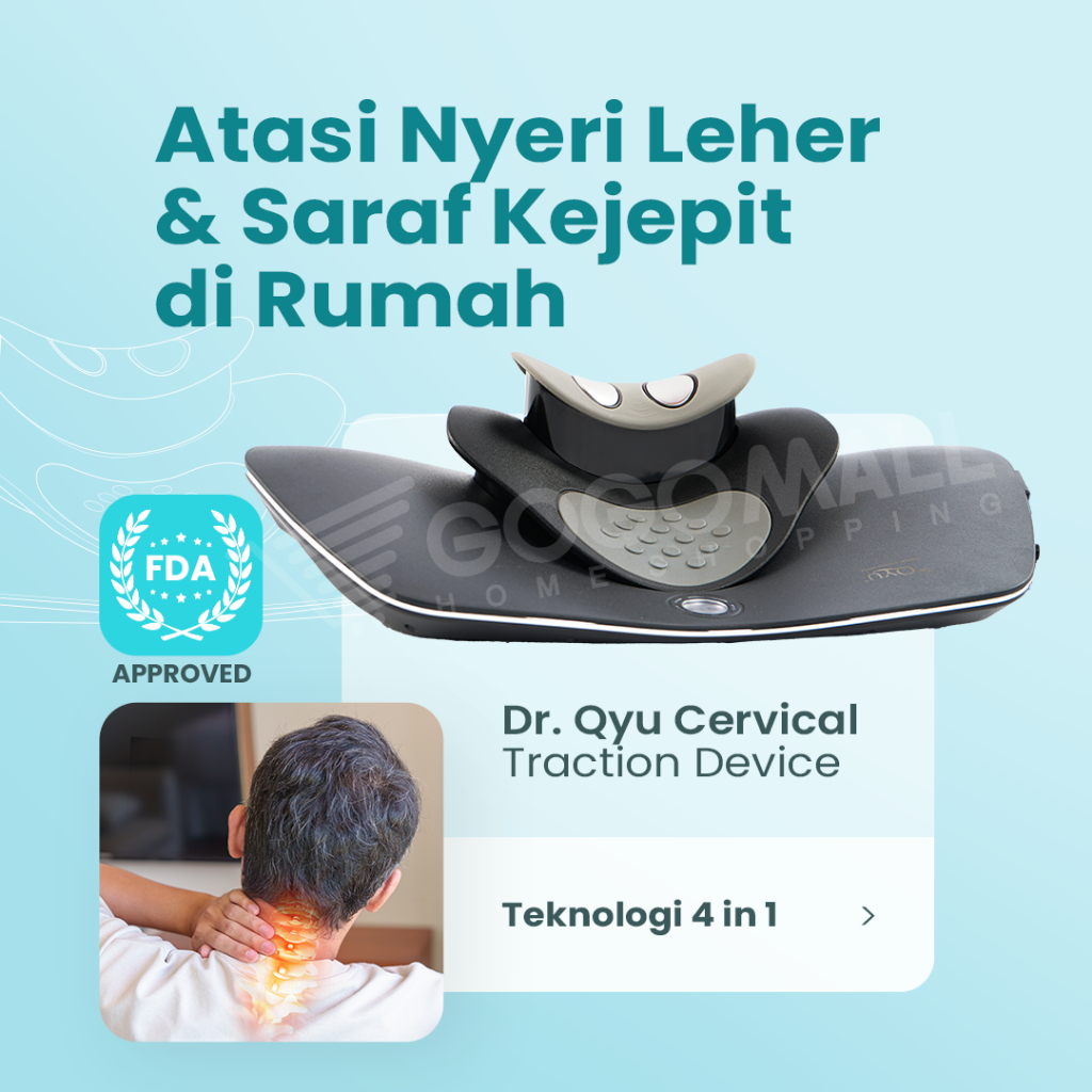 Dr. Qyu Cervical Traction Device Alat Terapi Nyeri Leher dan Saraf Kejepit Originall Bergaransi