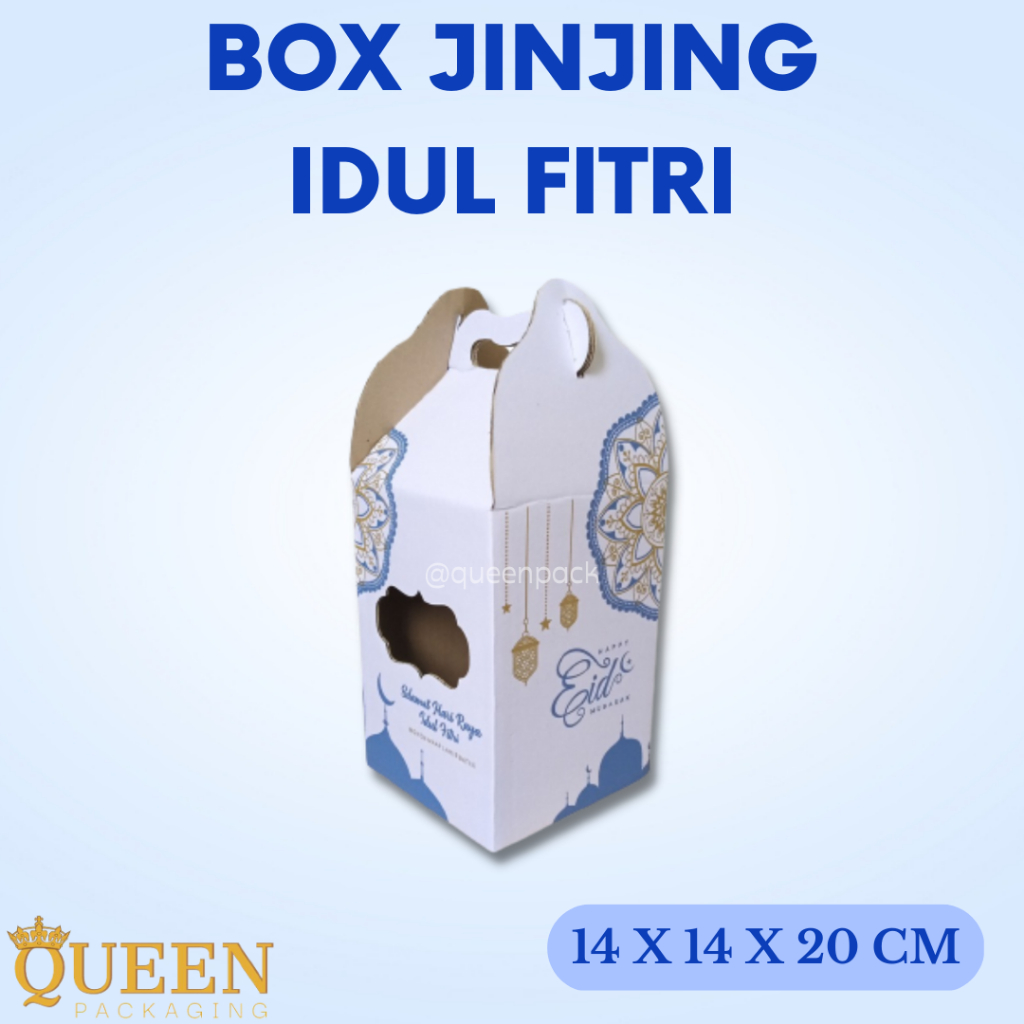 

BOX KUKER 14 X 14 X 20 CM JINJING | KUKER 500gr ISI 3 TOPLES | BOX JINJING IDUL FITRI | BOX LEBARAN |