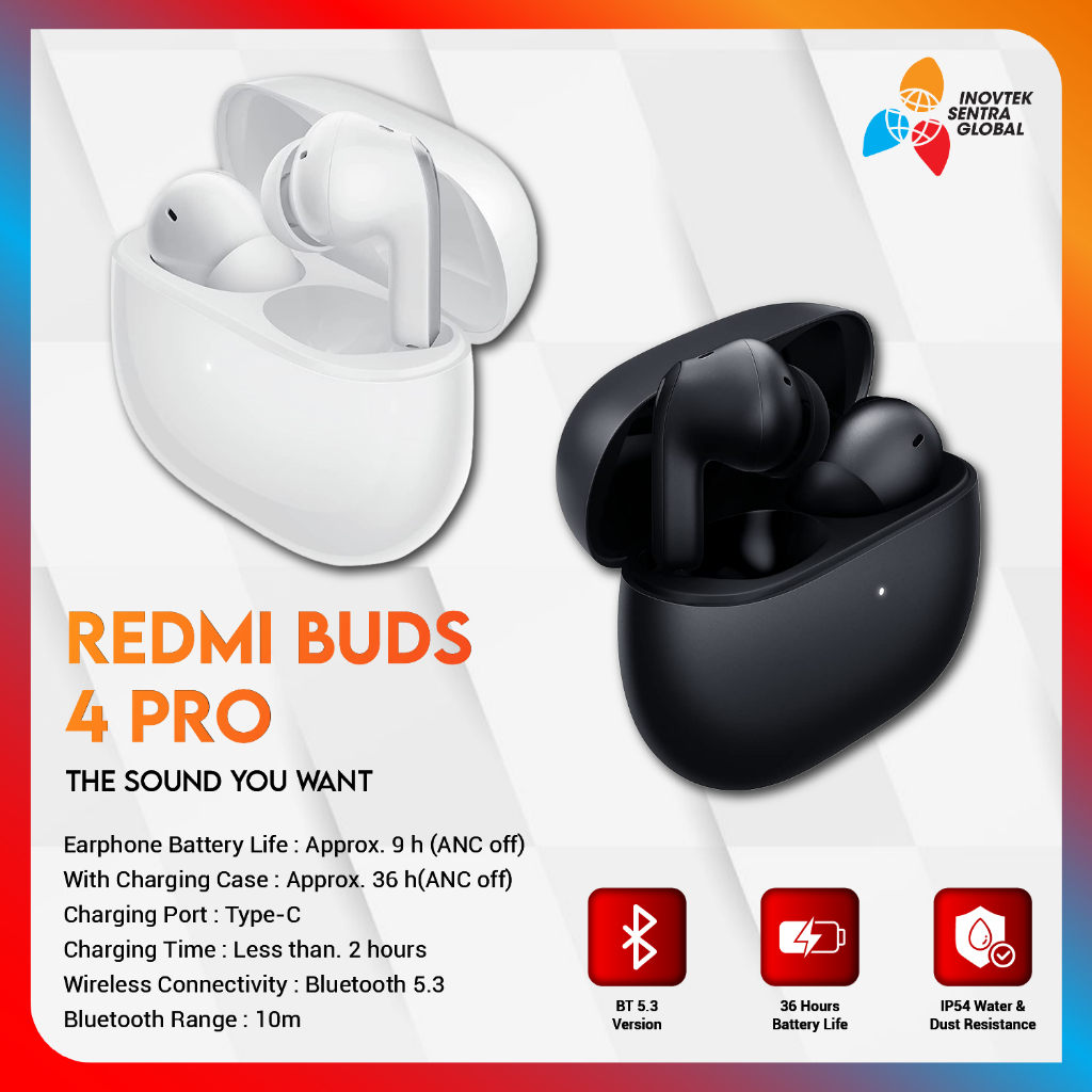 Mi Redmi Buds 4 PRO TWS Bluetooth Earbuds Earphone - Garansi Resmi