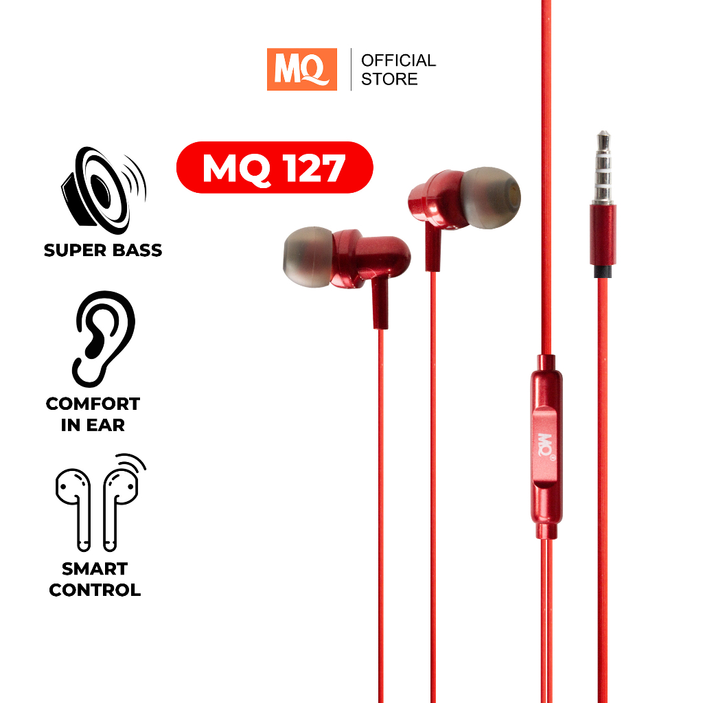 MQ Earphone Headset Handsfree Super Bass In-Ear HiFi dengan Mikropon MQ-127