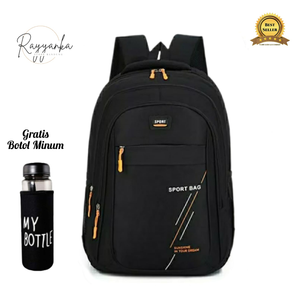 Tas Ransel Backpack Pria Model Xv1 SpBagg Gratis Botol Minum Untuk Sekolah Kuliah Dan Kerja