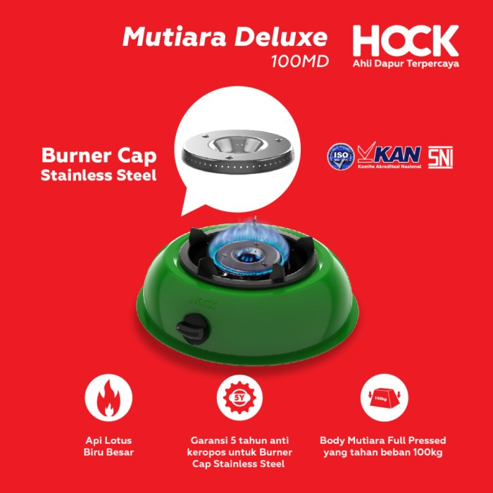 Hock Mutiara Deluxe 100MD 100 MD Kompor Gas 1 Tungku Tahan Beban 100Kg