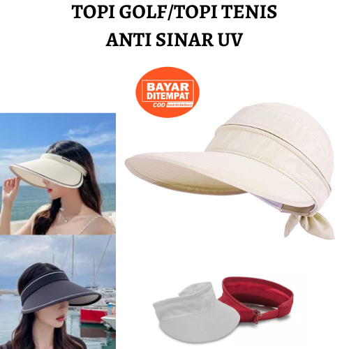 TOPI GOLF/SENAM/ZUMBA/HIKKING PET LEBAR POLOS ANTI SINAR UV