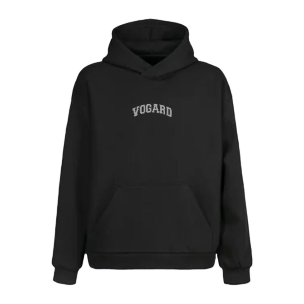 Vogard Hoodie Hitam Simple Lengkung | Hoodie Keren | Hoodie Pria
