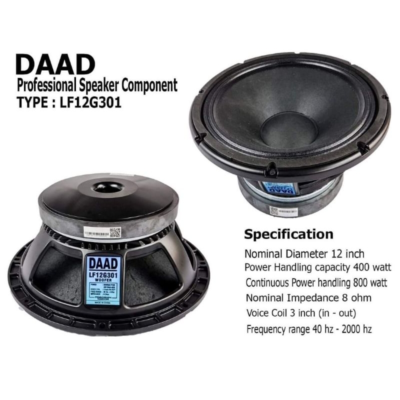 Speaker daad 12 inch lf12g301 original 12g301