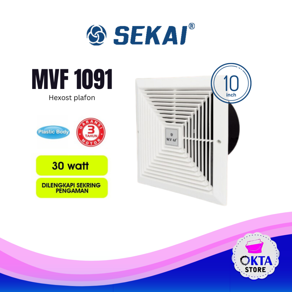 Sekai Kipas Angin Plafon Hexos Exhaust Langit-Langit MVF 1091