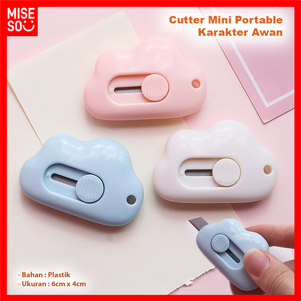 

Pisau Pemotong Kertas Cutter Sekolah Cutter Mini Portable Karakter Awan ℳ 792