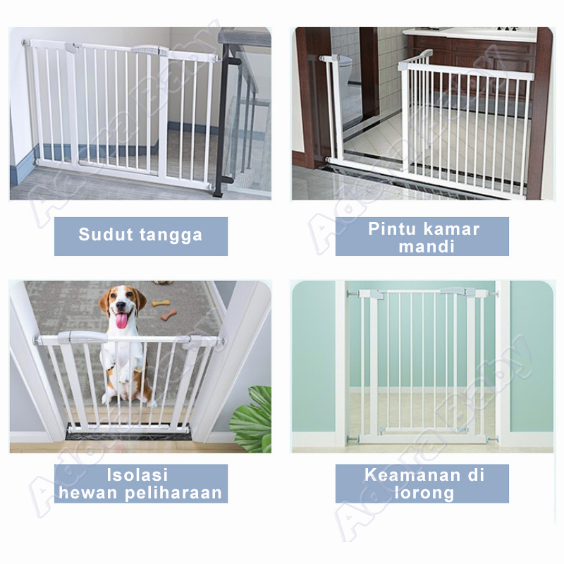 [ Tinggi 80CM ]Baby Safety Gate Pagar Pengaman Bayi 75-436cm/Pagar Bayi Bermain/Pagar Pintu Bayi  Pet/Penghalang Pintu Bayi/Baby Gate/Pagar Tangga Bayi/Baby Fence/Pagar Anak Bermain