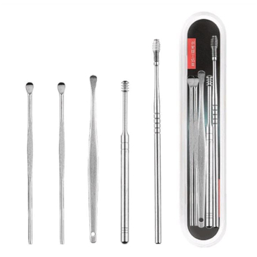 Alat Pembersih Telinga Set 5 in 1 Bahan Stainless Ear Wax Picker