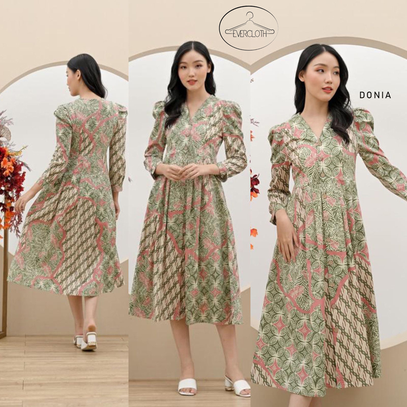 NIKA DRESS - Dress Batik Wanita Terusan Wanita/ DONIA