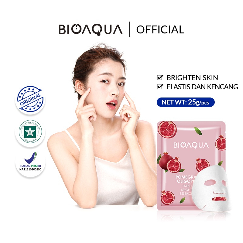 BIOAQUA Sheet Mask Hydrating Essence Face Mask Brightening Moisturizing Skin Care Anti aging Masker Wajah (25g/pcs)