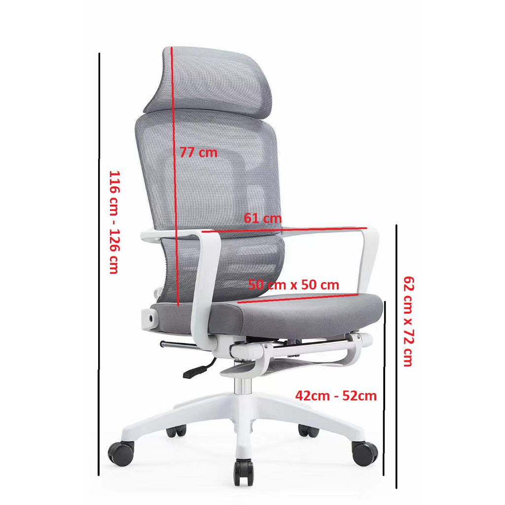 Furnibest Kursi Kantor Kursi Kerja Ergonomis Office Chair