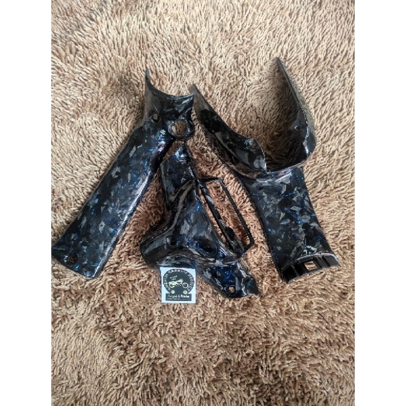 Paket Body Kasar F1ZR Carbon Forged Serat Blue Venom | Paket 1 serat biru