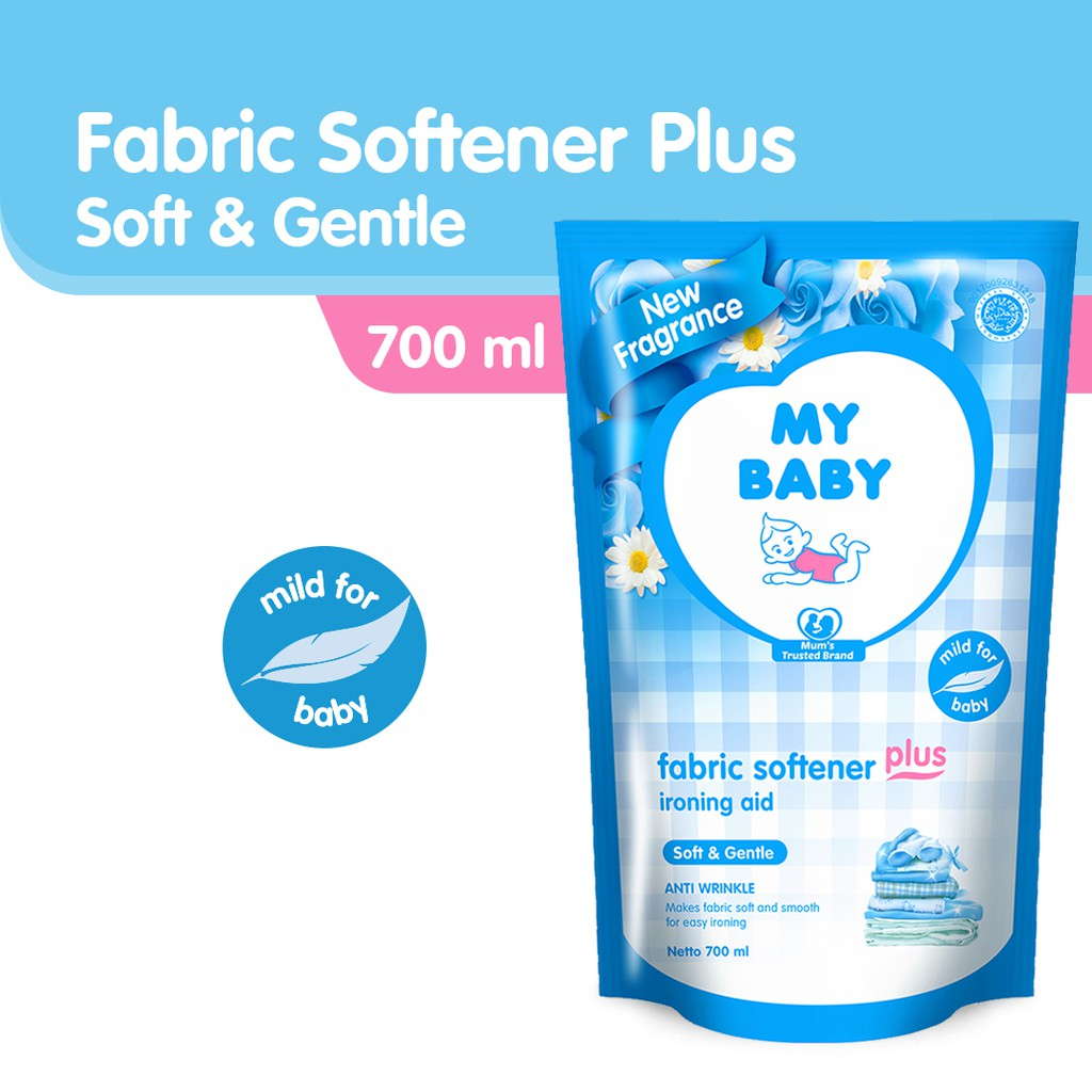 MY BABY Fabric Softener Plus Ironing Aid Sweet Floral / Soft Gentle  Refill 700 ml - Pelembut Pewangi Pakaian Bayi