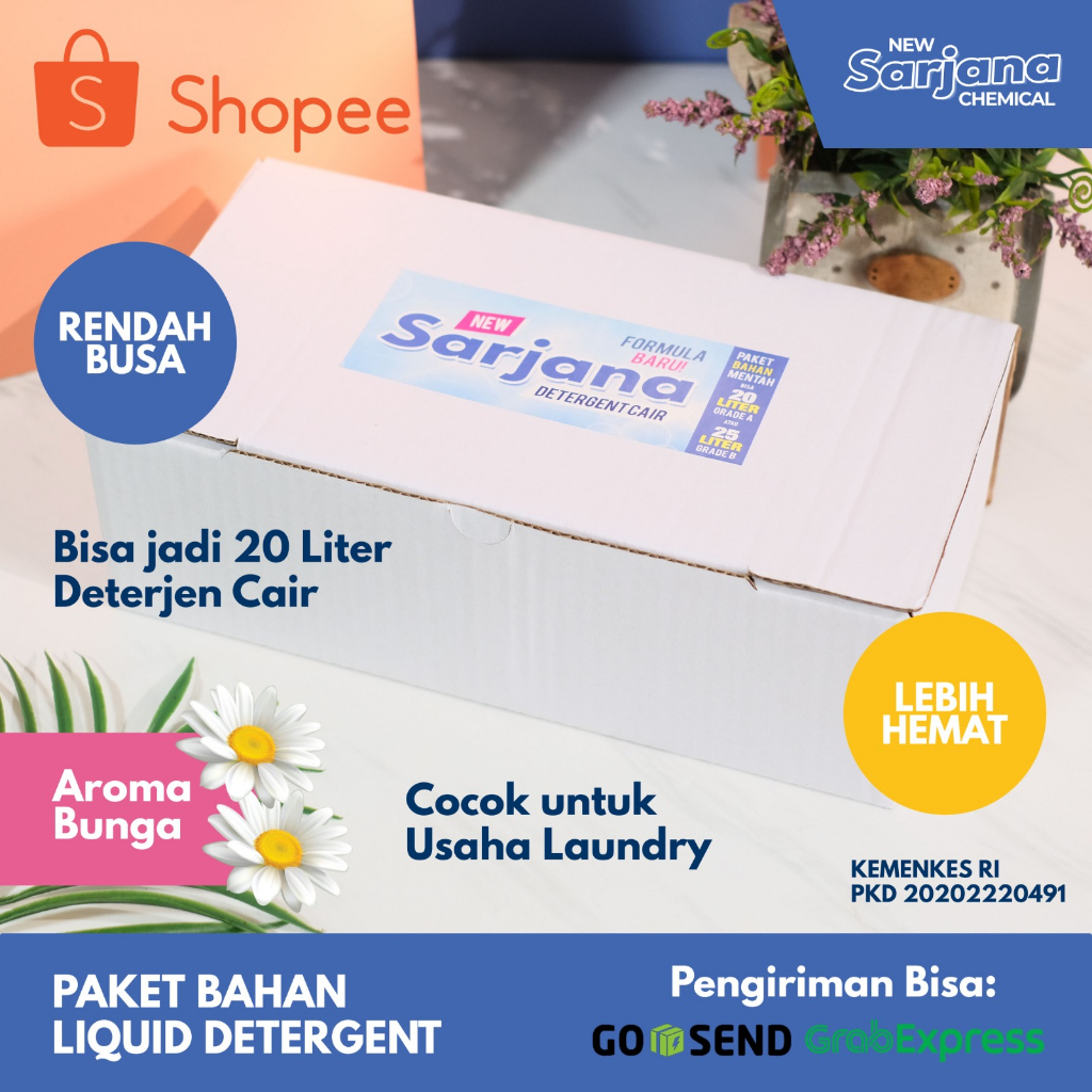 PAKET BAHAN SABUN CUCI CAIR / BAHAN DETERGEN LAUNDRY / PAKET BAHAN DETERJEN CAIR SARJANA