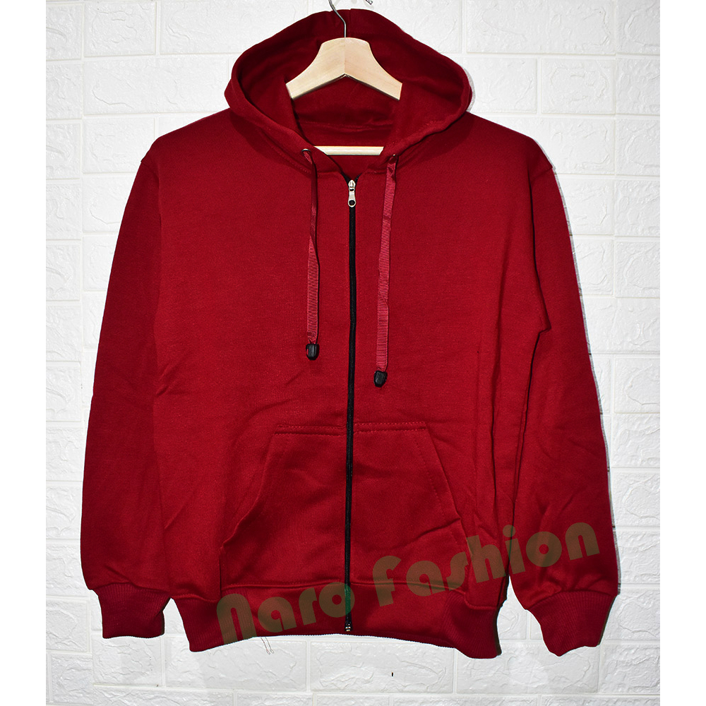 Jaket Sweater Hoodie Zipper Resleting Pria Fleece Risleting - Abu Tua