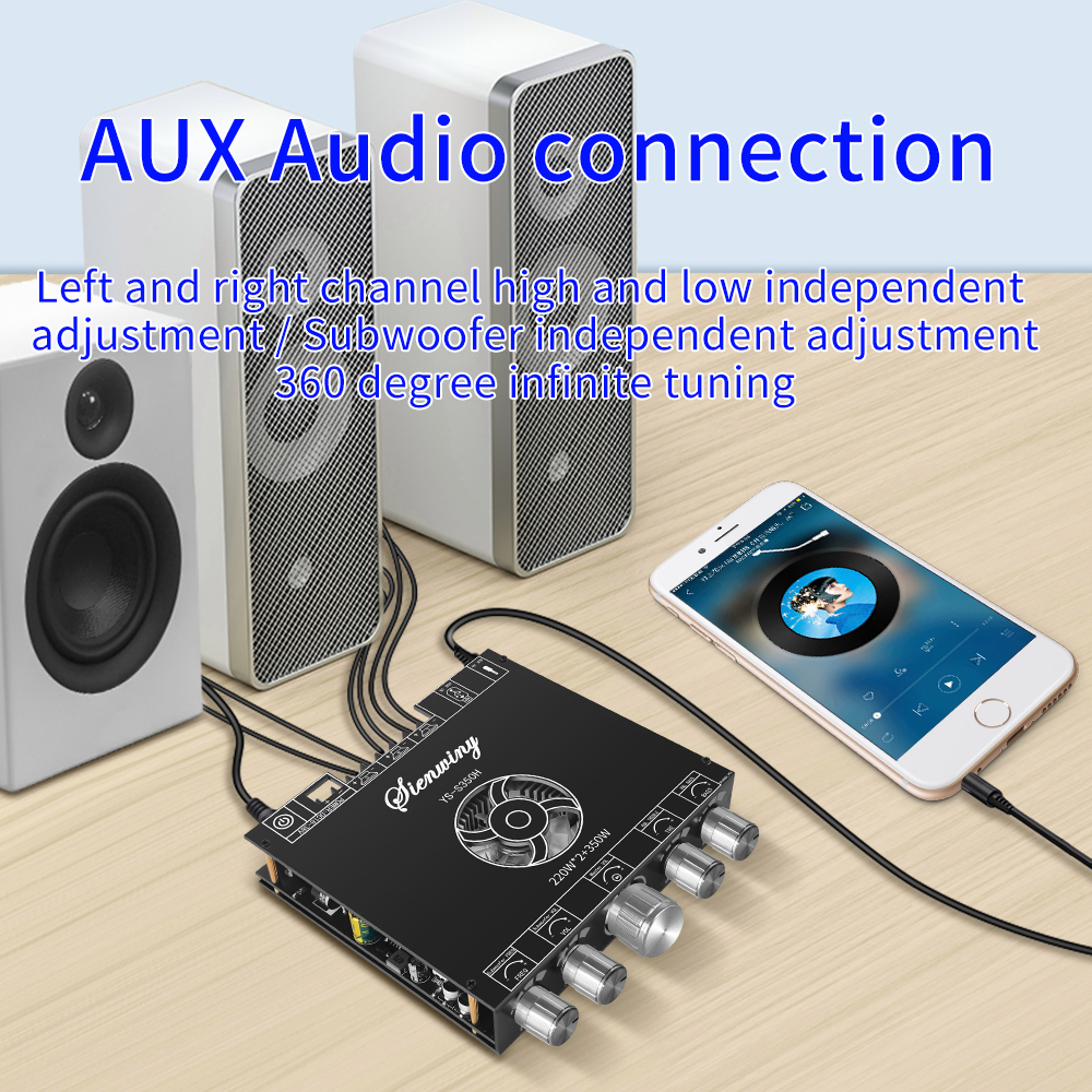 【 YS-S350H】Dengan APP Digital Power Amplifier Board Modul 220W * 2 350W Subwoofer Card 2.1 Channel Stereo Sound