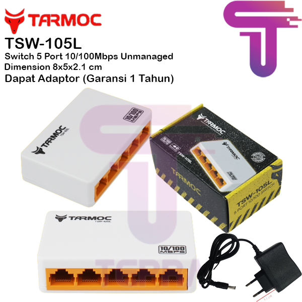 Tarmoc TSW-105L Switch Unmanage 5 port 10/100Mbps Plastic Case