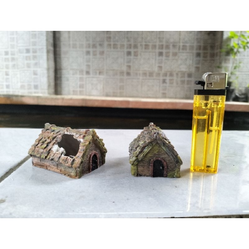 TERMURAH  Miniatur Rumah Mini Lucu/Dollhouse ornamen dekorasi bonsai aquascape/ Hiasan Aquascape/aku