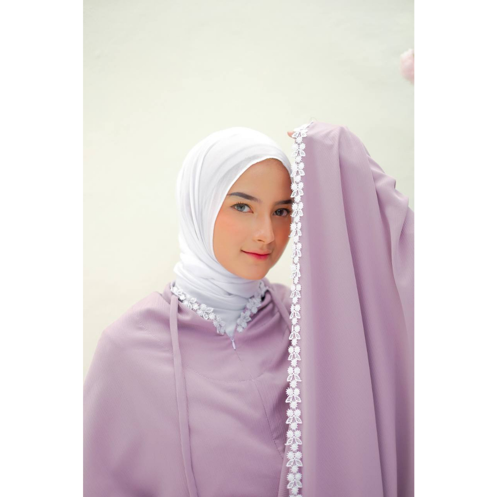 Riskirich Maleeka Mukenah Dewasa Traveling 2in 1 Style Bahan Crinkle Premium Anti Kusut