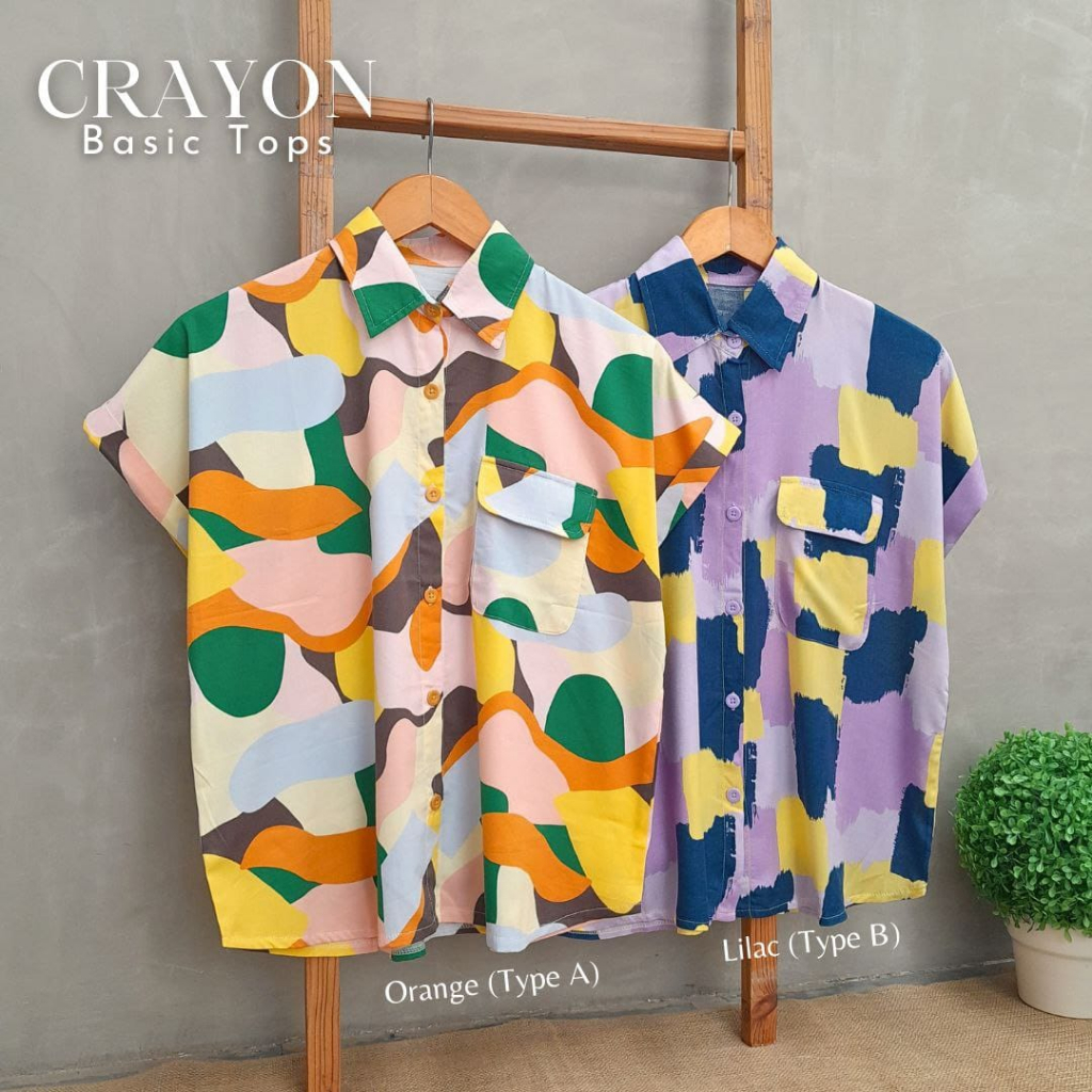 CallieTamami - A 6404 Crayon Tops ( Penempatan Motif Random )