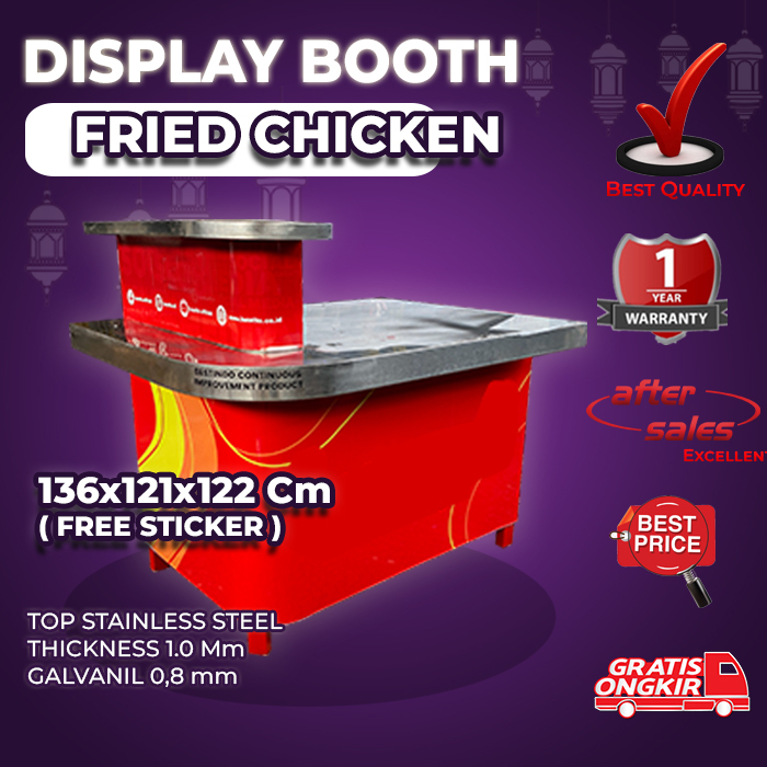 Booth Fried Chicken / Booth Stand Etalase Top Stainless Steel BME- 1312