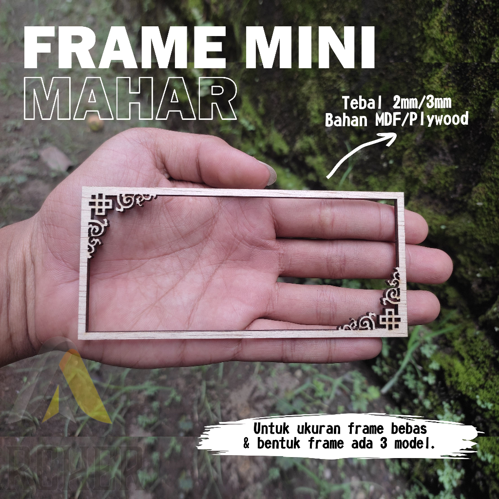 FRAME MINI PLYWOOD UNTUK  BINGKAI NAMA HIASAN MAHAR