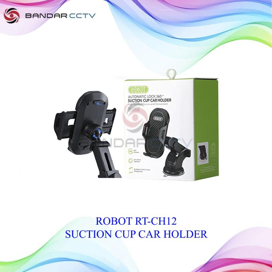 ROBOT RT-CH12 SUCTION CUP CAR HOLDER AUTOMATIC LOCK 360 DERAJAT