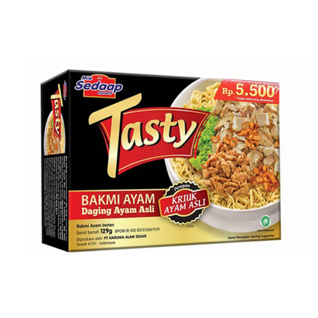 Mie sedaap Tasty / Bakmie ayam Daging Ayam Asli / Kriuk ayam asli