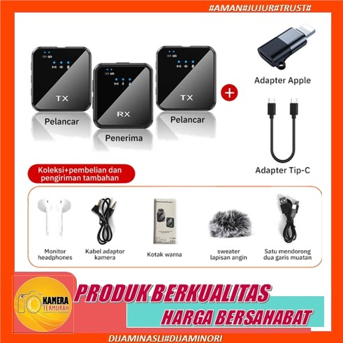 Professional Wireless Microphone ASMR Pembuatan Rekaman Dual Mikrofon Lavalier Mic Mikrofon micropho