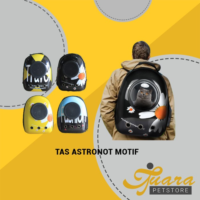 Tas Astronot Anjing Kucing Motif Bergambar Ransel Cargo Anjing Kucing