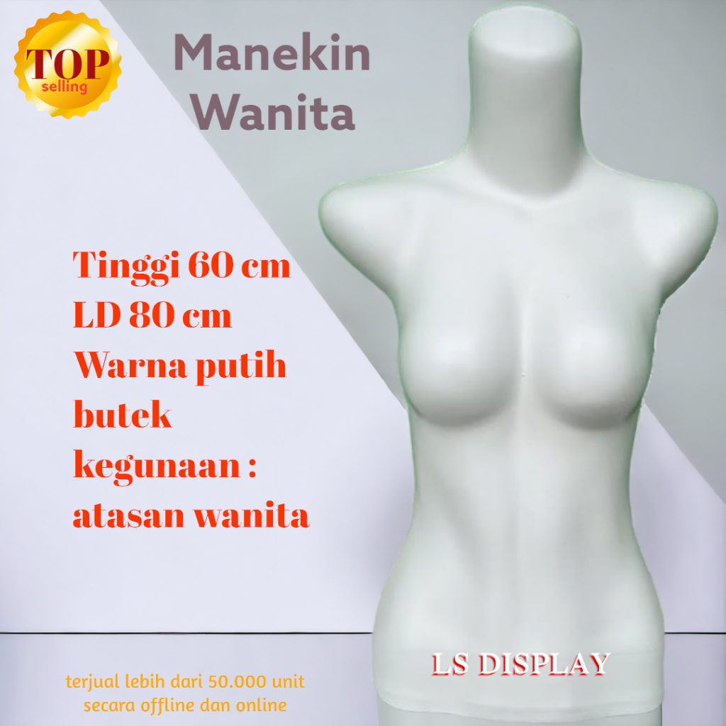 Manekin Cewek Setengah Badan Patung Baju Wanita Manekin Badan LBT NK