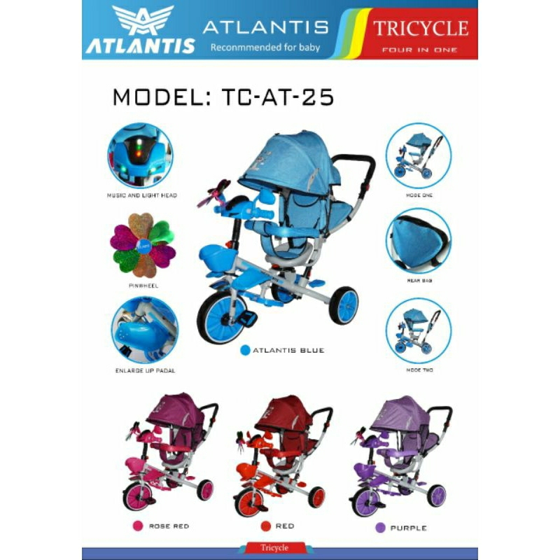 Sepeda Roda Tiga Anak Merk Atlantis TC-AT-25