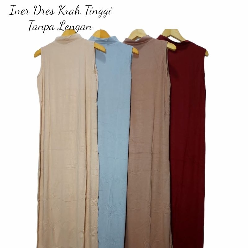 Dres Tanpa Lengan Gamis Kutung Krah Tinggi Inner Buntung Shanghai