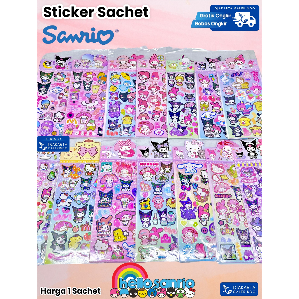 Sticker Sachet SANRIO Sticker Pack My Melody Hello kitty Cinnamoroll Kuromi Badtz