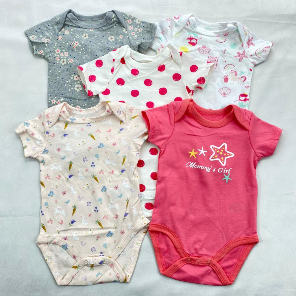 JUMPER SET 5in1 lengan pendek baju bayi jumpsuit baby romper segitiga 0-9 bulan import