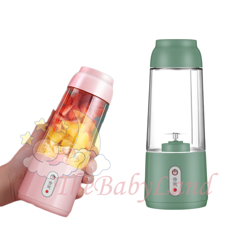 [1KG 3PCS] Babyland Juice Blender 4 Pisau Portable Juicer Cup Pembuat Jus Elektrik Rechargeable Mini Mixer Ice Crusher 300ml