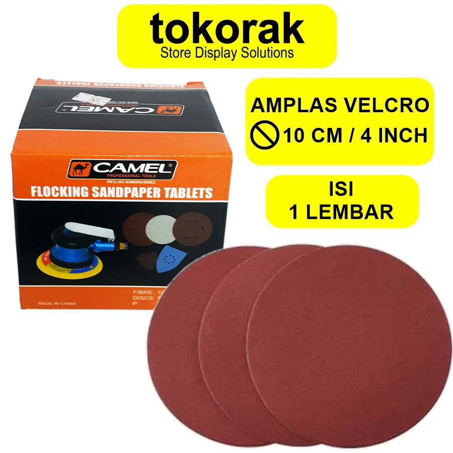 AMPLAS BULAT VELCRO 4 INCH CAMEL 4&quot; TEMPEL GRIT 80 120 180 240 400