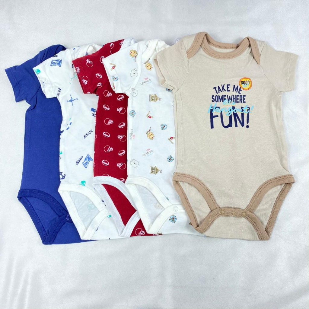 JUMPER SET - 5in1 lengan pendek 0-9 bulan baju bayi jumpsuit baby romper segitiga import premium