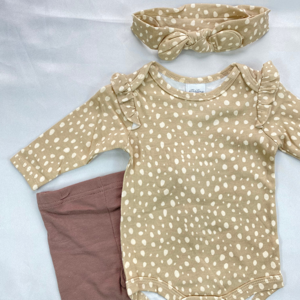 Baju jumper set 3in1 lucu anak perempuan ala korea usia 0-9 bulan import premium