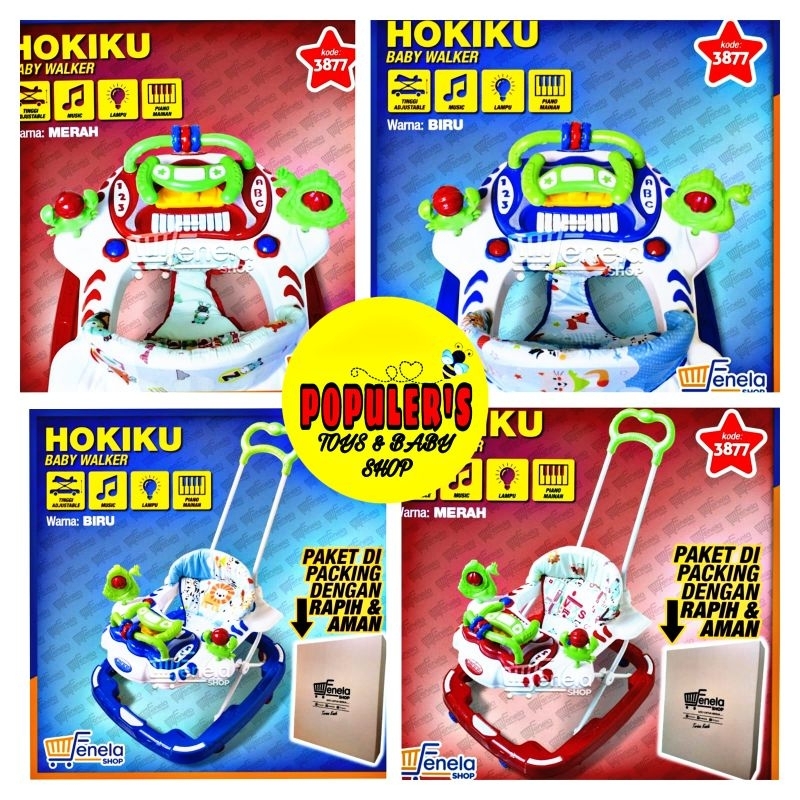 baby walker dorongan & musik 8 roda bayi baby walker hokiku 3887