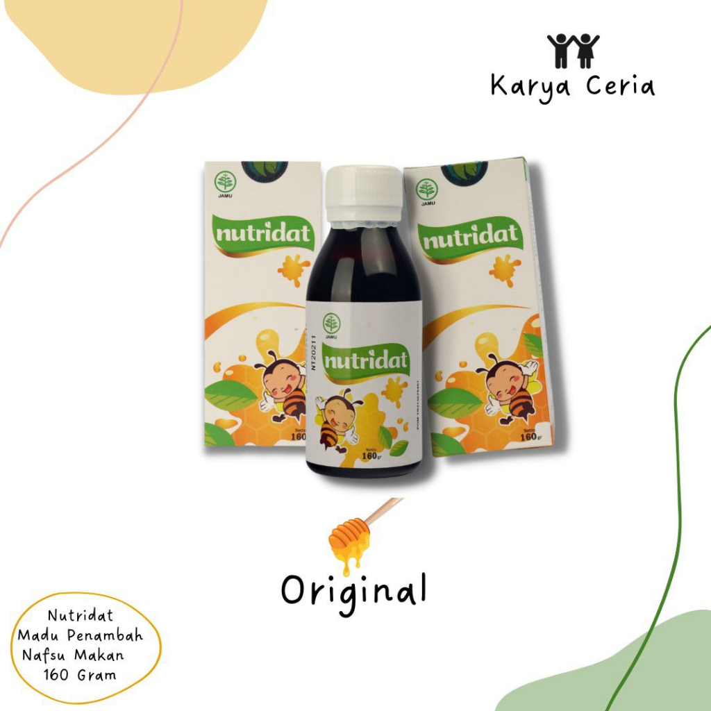 Nutridat Madu Original Suplemen Anak Penambah Nafsu Makan Kecerdasan Berat Badan Meningkatkan Imunitas Usia 1 - 12 Tahun