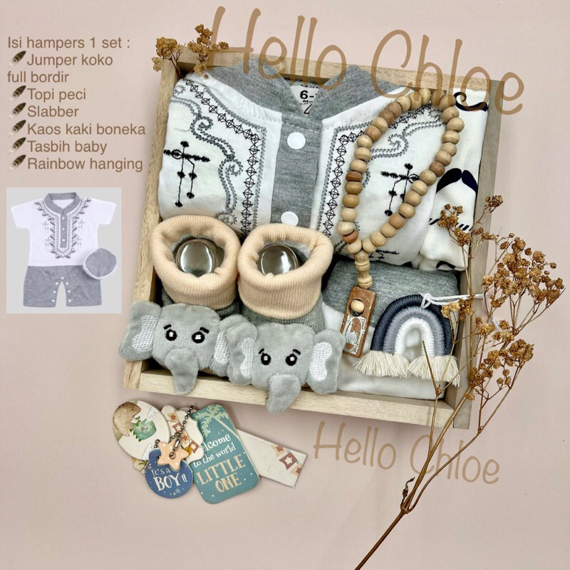 HELLO CHLOE - Baby Koko Muslim Series 0-12 bulan | Newborn Baby Gift Set | Hampers Baby | Kado Lahiran Bayi