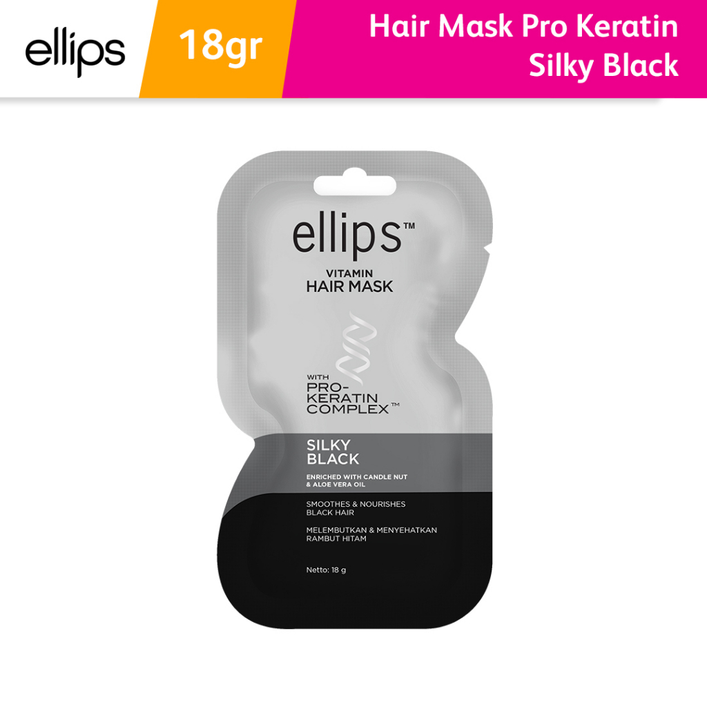 Ellips Hair Mask Pro Keratin Silky Black Sachet 18gr